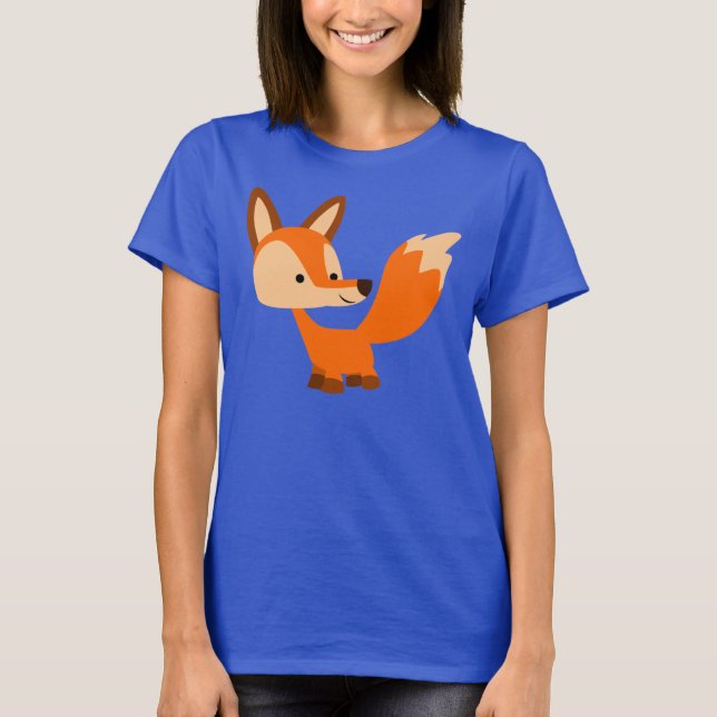 Cute Friendly Cartoon Fox Women T-Shirt (Front)