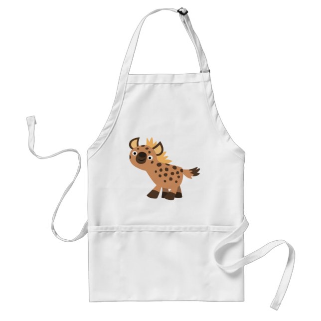 Cute Friendly Cartoon Hyena Adult Apron (Front)