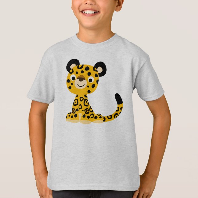 Cute Friendly Cartoon Jaguar Children T-Shirt (Front)