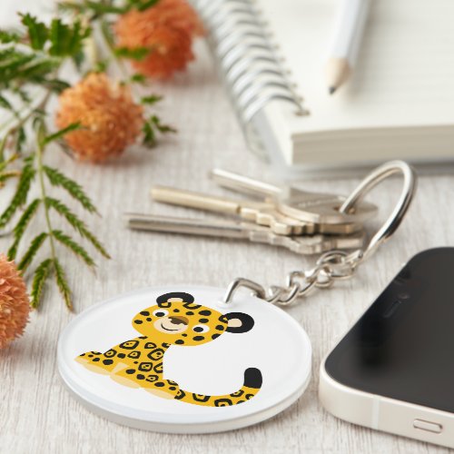 Cute Friendly Cartoon Jaguar Keychain