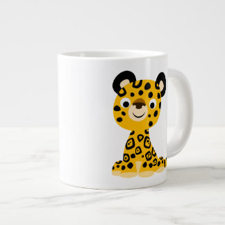 Cute Friendly Cartoon Jaguar Large Coffee Mug