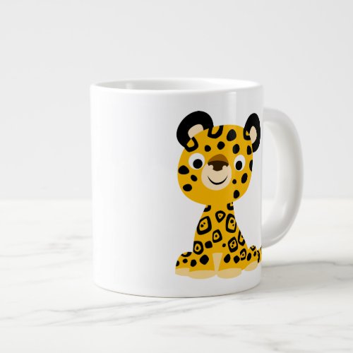 Cute Friendly Cartoon Jaguar Large Coffee Mug