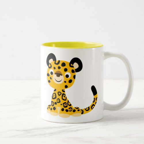 Cute Friendly Cartoon Jaguar Two_Tone Coffee Mug
