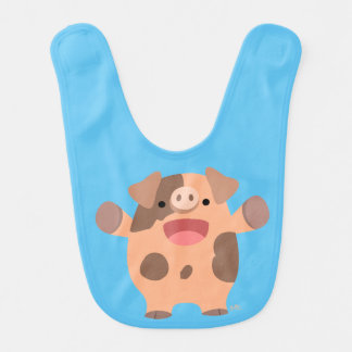 Cute Friendly Cartoon Pig Baby Bib