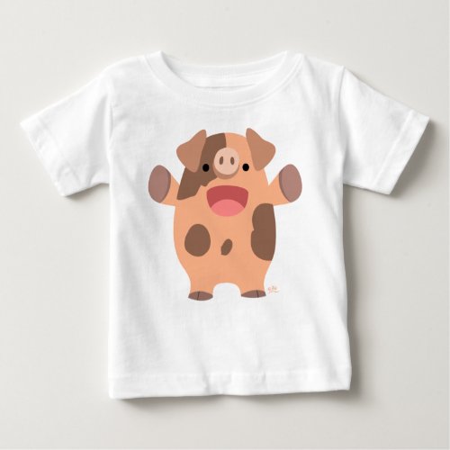 Cute Friendly Cartoon Pig Baby T_shirt