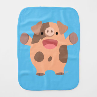 Cute Friendly Cartoon Pig Burp Cloth