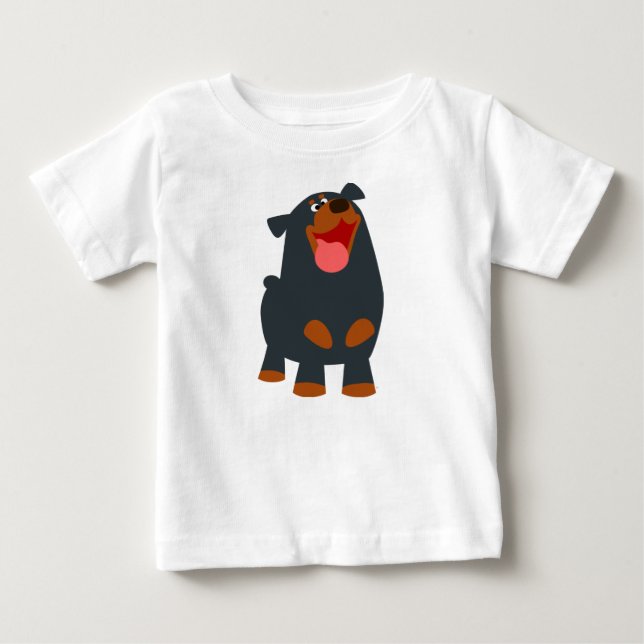 Cute Friendly Cartoon Rottweiler Baby T-Shirt (Front)