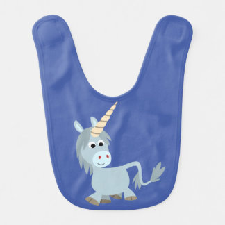 Cute Friendly Cartoon Unicorn Baby Bib