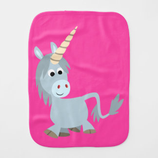 Cute Friendly Cartoon Unicorn Burp Cloth