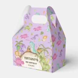 Cute Friendly Dinosaurs Girl Birthday Baby Shower  Favor Boxes