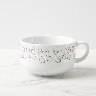 Cute Friendly Ghost Pattern Oversize Ceramic Soup Mug