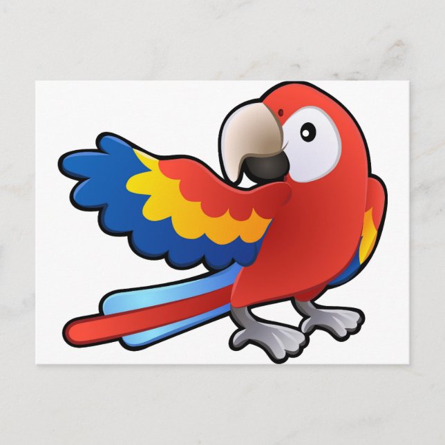 cute friendly Macaw Parrot Postcard (Front)