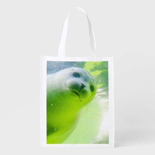 Cute Friendly Seal Underwater Grocery Bag