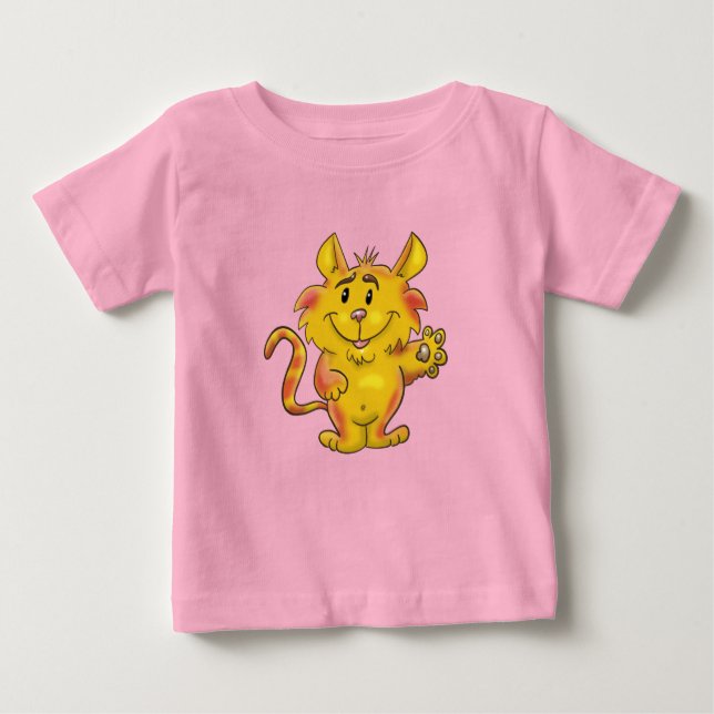 Cute, Friendly Tabby Cat Baby T-Shirt (Front)