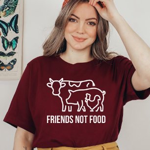 Cute Friends Not Food, Vegan, Vegetarian, Plants T-Shirt