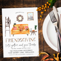 Cute Friendsgiving Thanksgiving Dinner Invitation
