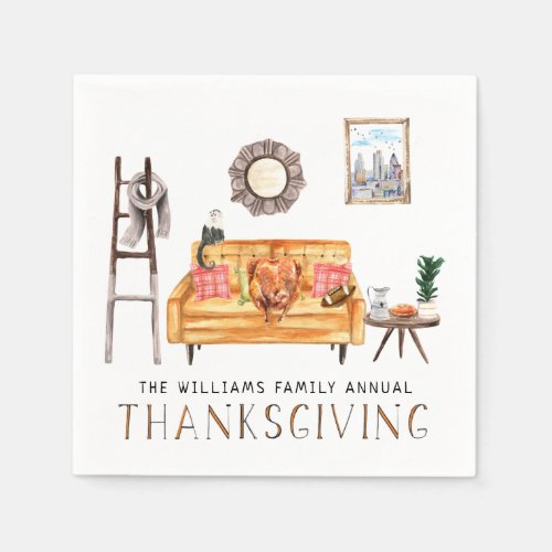 Cute Friendsgiving Thanksgiving Dinner Party Napkins