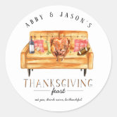 Thanksgiving Football Turkey Running Classic Round Sticker, Zazzle