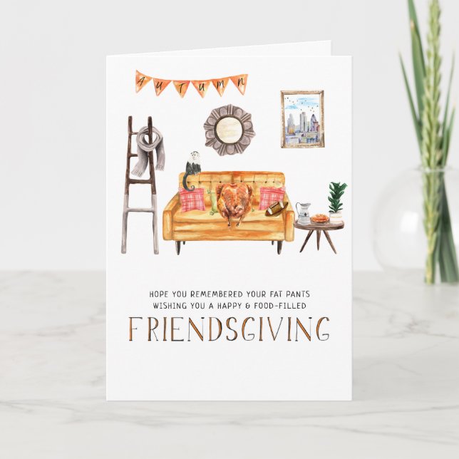 Cute Friendsgiving Thanksgiving Greeting Card (Front)