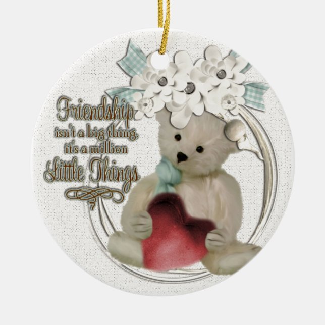 Cute friendship bear ceramic ornament (Front)