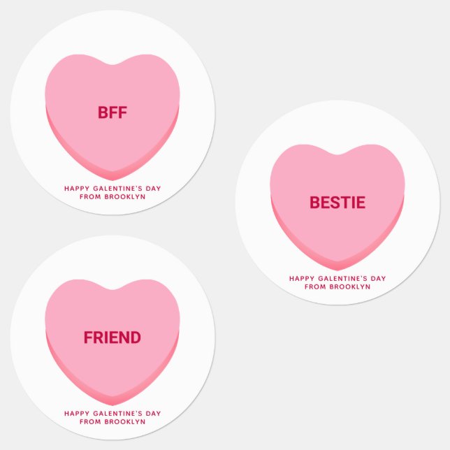 Cute friendship Galentine's Day candy hearts  Labels (Group)