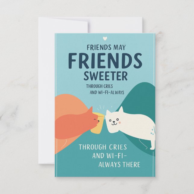 Cute Friendship Greeting Card – “Friends Make Life (Front)
