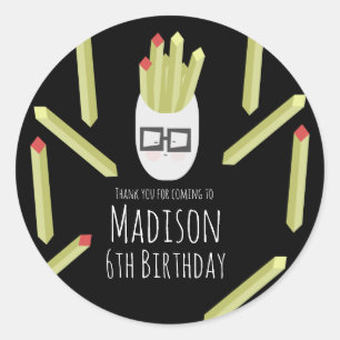 Cute Fries Restaurant Birthday Party Classic Round Sticker