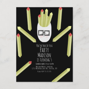 Cute Fries Restaurant Birthday Party Invitation Postcard