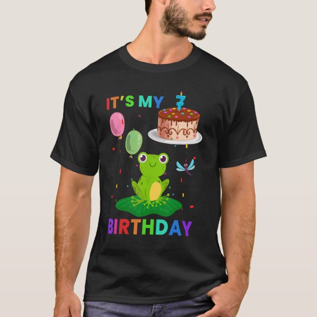 Cute Frog 8th Birthday  Frogs Animal  Graphic T-Shirt (Front)