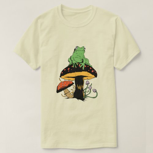 Cute Frog and Mushrooms T_Shirt