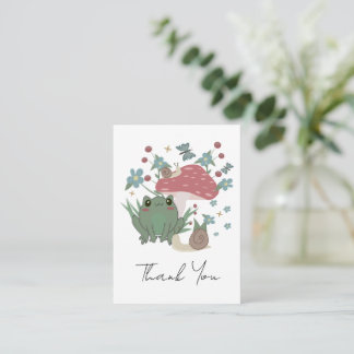 Cute Frog and Snail Thank You Note Card