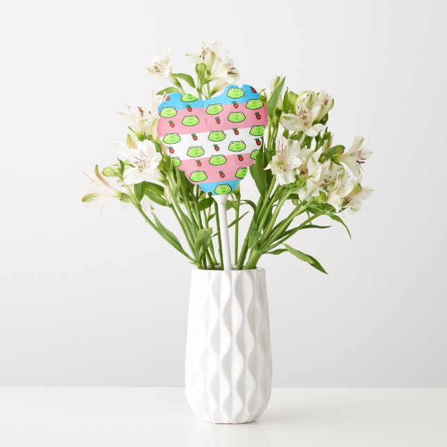 Cute Frog and Strawberry Cottage Balloon (Vase)