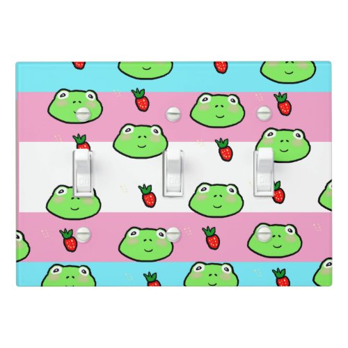 Cute frog and Strawberry Custom Flag Light Switch Cover