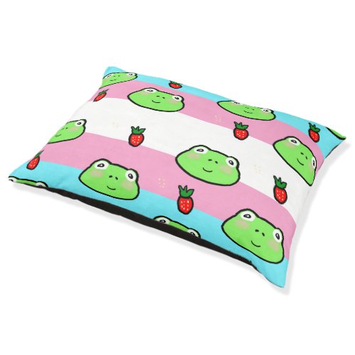 Cute frog and Strawberry Custom Flag Pet Bed