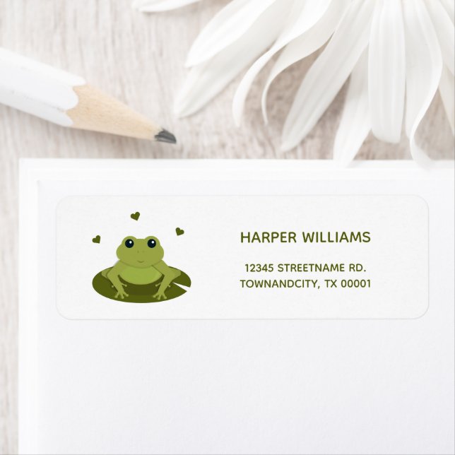 Cute Frog Animal Kids Return Address Label (Insitu)