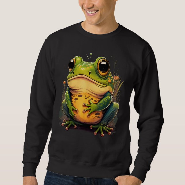 Cute Frog  Animal on Frog 1 Sweatshirt (Front)