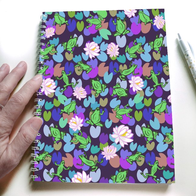 Cute frog art animal illustration spiral notebook (Creator Uploaded)