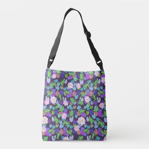 Cute frog art crossbody bag