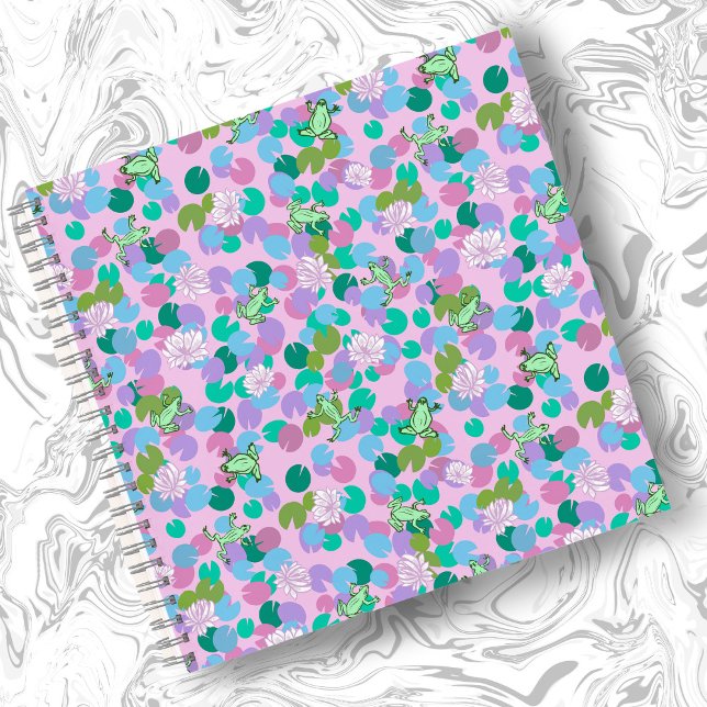 Cute frog art notebook with pink background (Creator Uploaded)