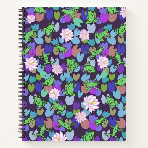 Cute frog art spiral notebook journal 