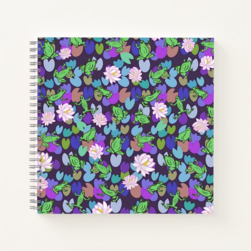 Cute frog art spiral notebook journal 