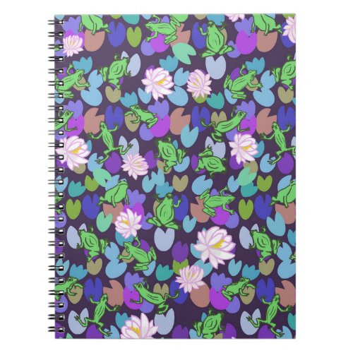 Cute frog art spiral notebook journal 