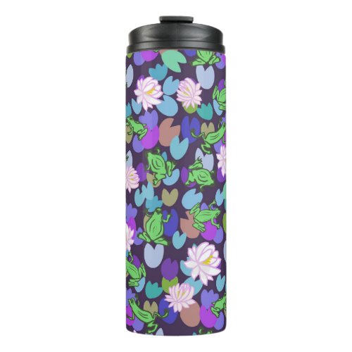 Cute frog art spiral notebook journal  thermal tumbler