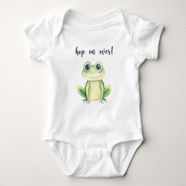 Cute Frog Baby Shower Bodysuit (Front)
