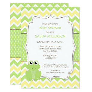 Frog Baby Shower Invitations Zazzle Cute Frog Baby Shower Invitation Neutral Gender