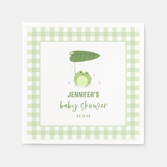 Cute Frog Baby Shower Napkins (Front)