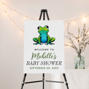 Cute Frog Baby Shower Welcome Sign