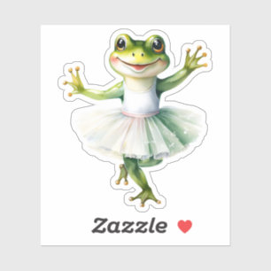 Cute frog ballerina dancing ballet. sticker
