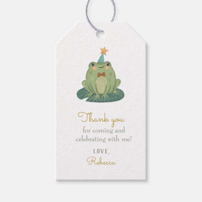 Cute Frog Birthday  Gift Tags (Front)