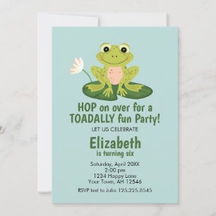 Cute Frog Birthday Invitation